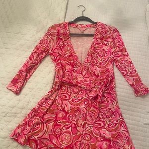 Pink Lilly Pulitzer Wrap Romper